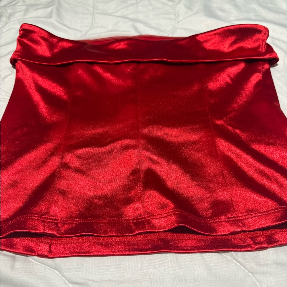 Forever 21 Shiny Red Crop Top